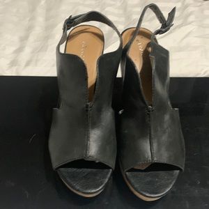 Black Wedge Sandals